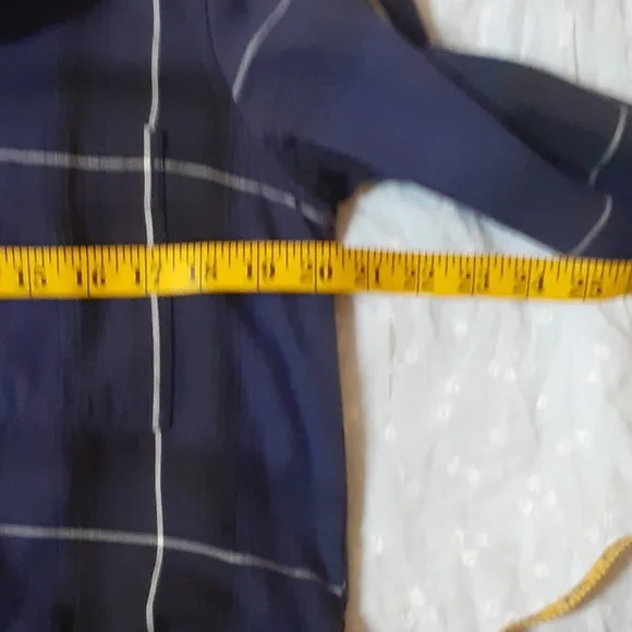 GAP Navy Plaid Shirt Dress Tie Waist – Size Small - Picture 6 of 7